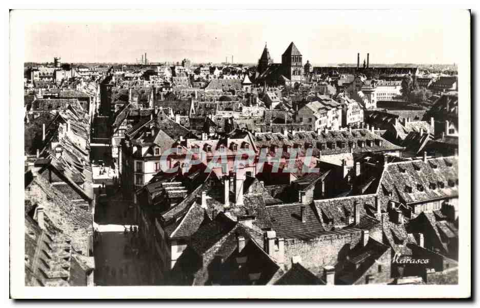 CPA Strasbourg Panorama Eglise St Thomas