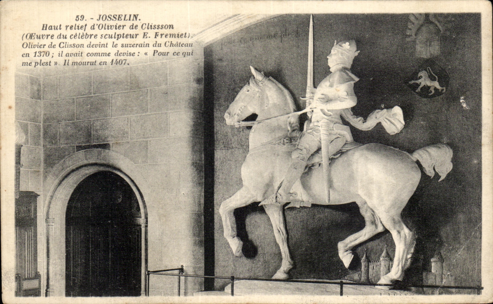 Josselin — Hochrelief von Olivier de Clisson — G. Arraud, Verlag Nantes