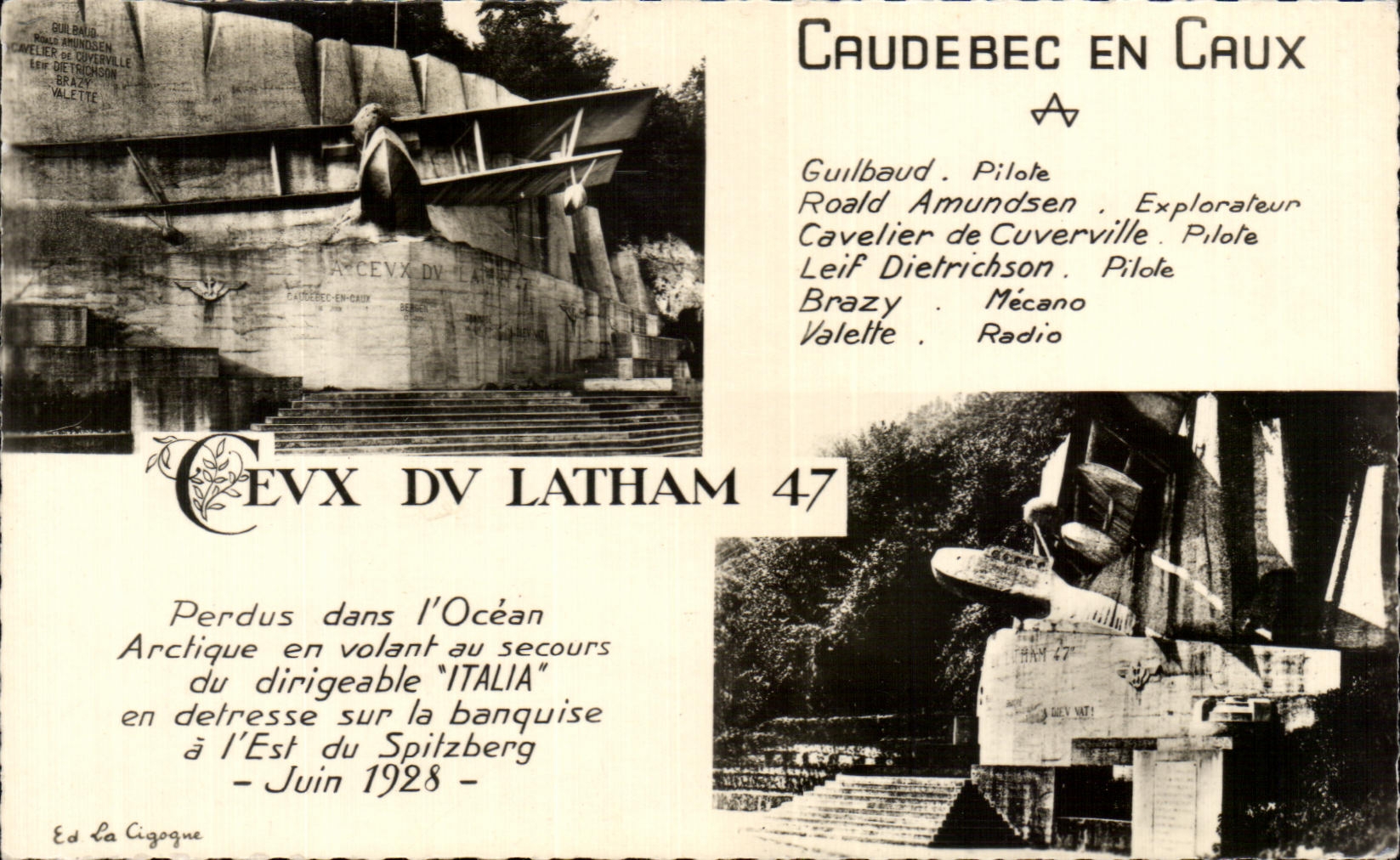 CPA Caudebec en caux Ceux du Latham Avion Aviation Aviateur 