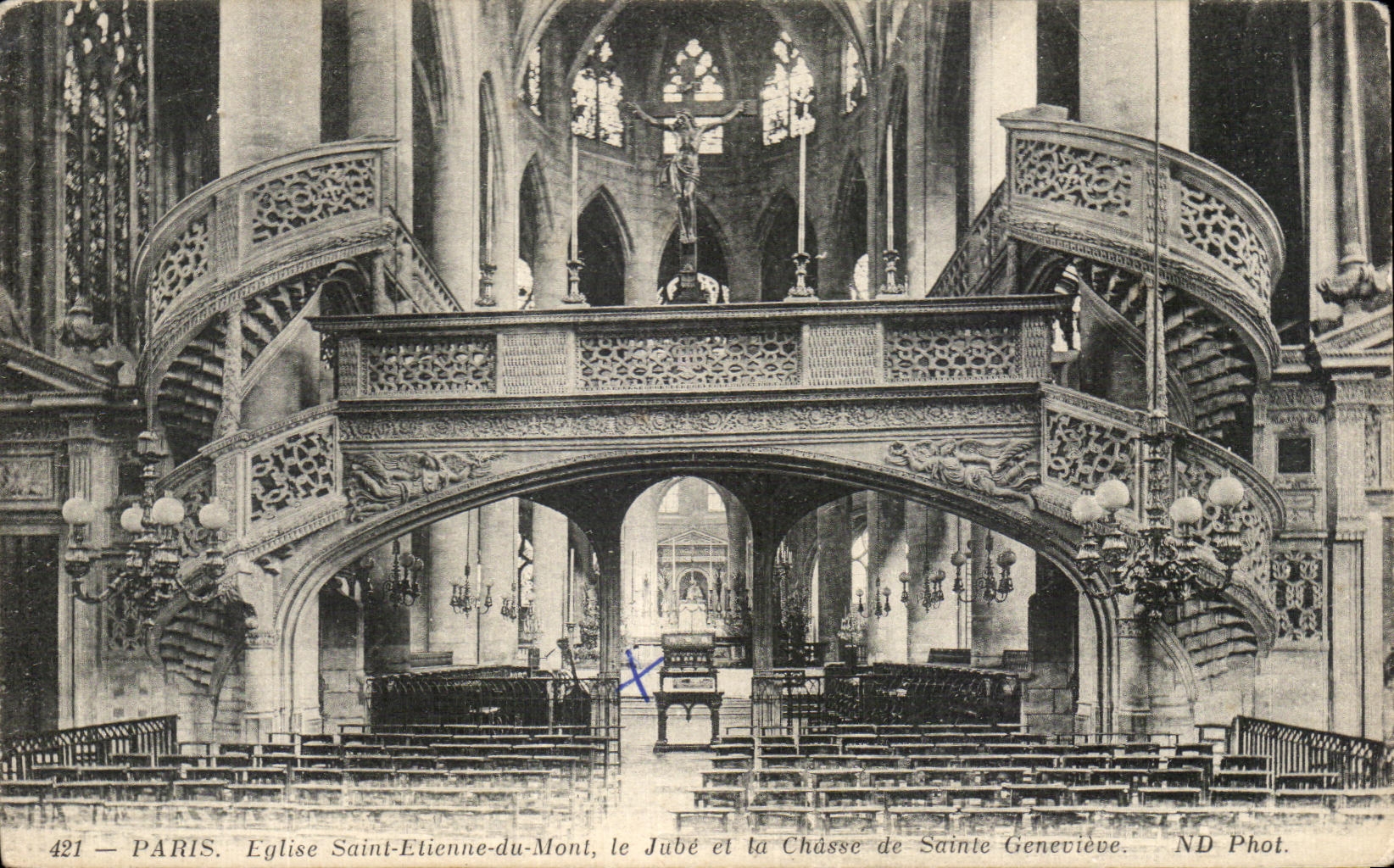 CPA Paris eglise saint etienne du mont le jube et la chasse de sainte genevieve