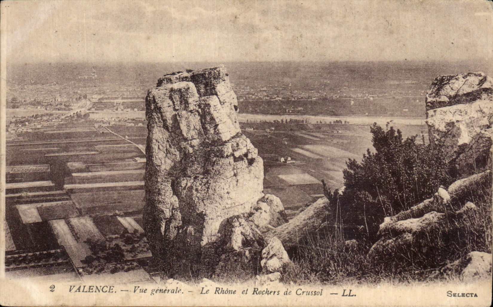 Valence — Allgemeiner Blick — Der Rhône und Rochers de Crussol — Selecta