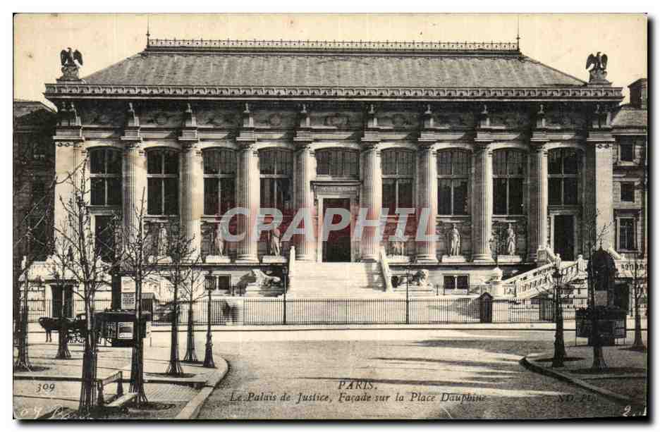 CPA Paris Le Palais Justice Facade sur la Place Dauphine