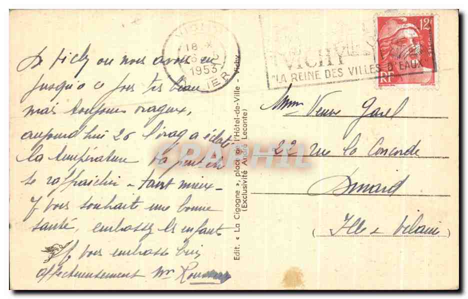 CPA Vichy Le Dassin Des Cygnes Et Les Flamants — Verso