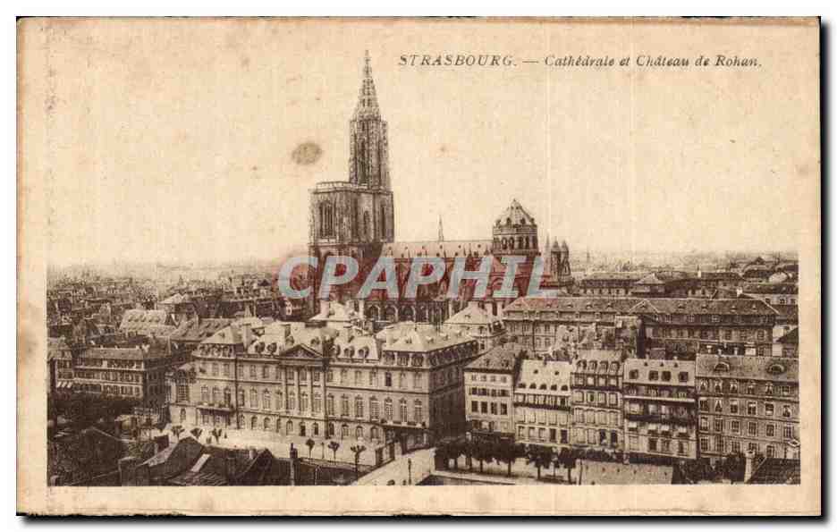 CPA Strasbourg cathedrale et chateau de rohan