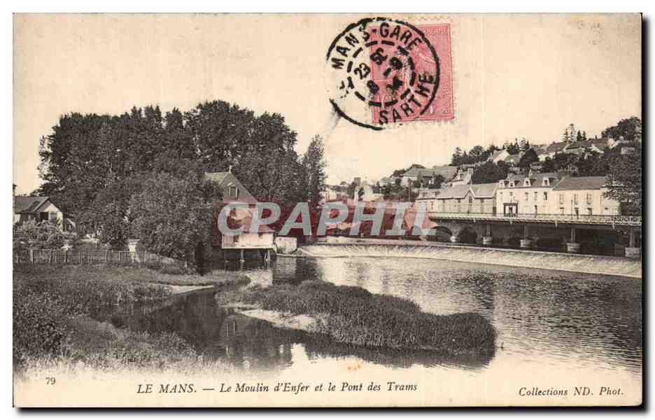 CPA Le le moulin d'enfer et le pont des trams