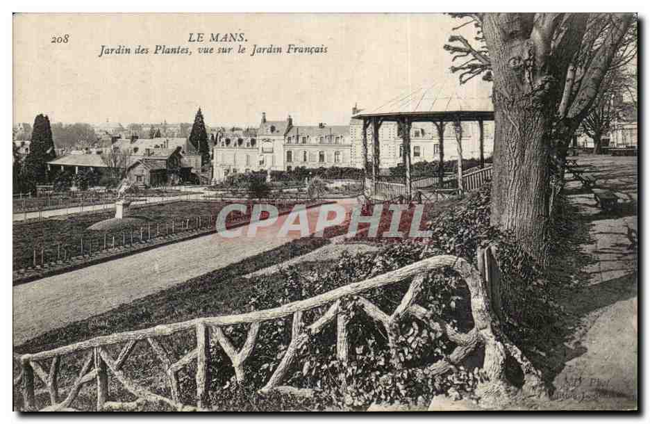 Le Mans. Jardin des Plantes, vue sur le Jardin Français — n° 208