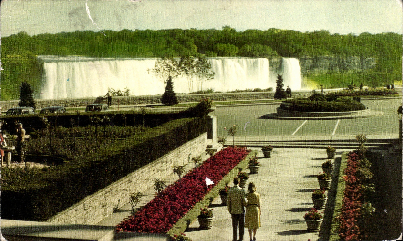 Niagara Falls — American Falls vue des jardins floraux canadiens — M. Spritaly & Son, Buffalo, New York