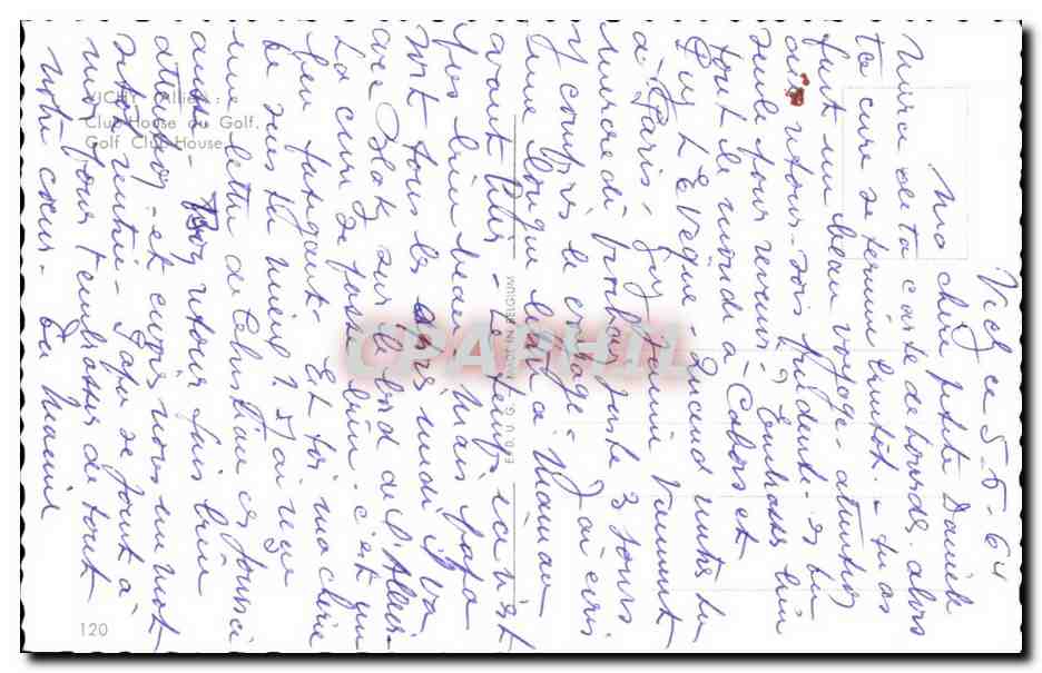 CPA Vichy club house du gold — Verso