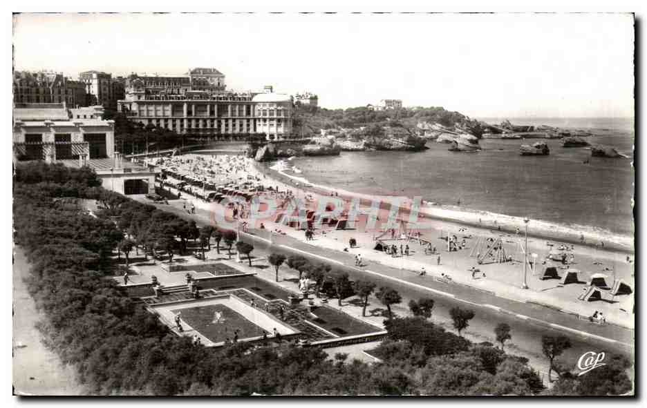 CPA Biarritz la grande plage vers le casino bellevue