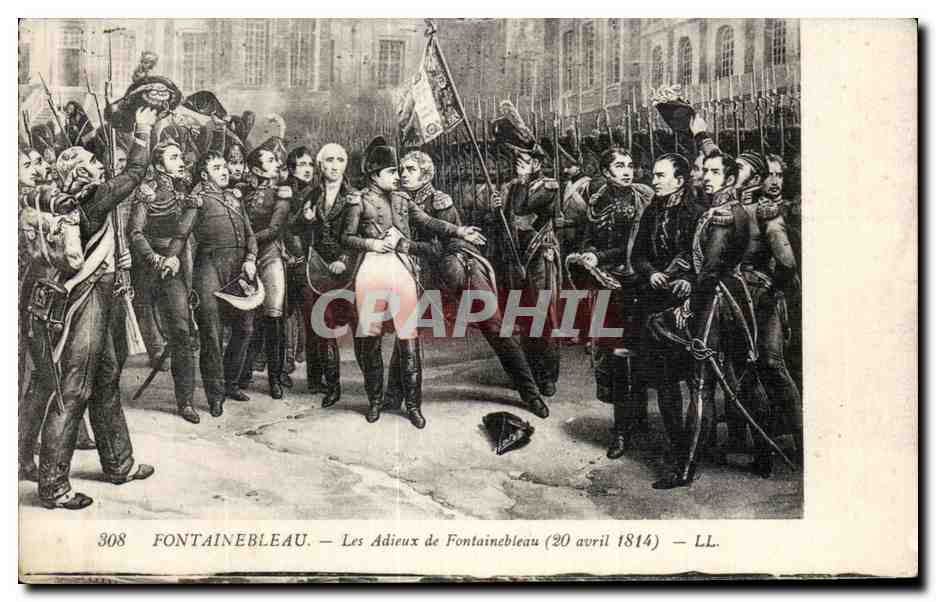 CPA Fontainebleau les adieux de fontainebleau 20 avril 1814 Napoleon Militaria 