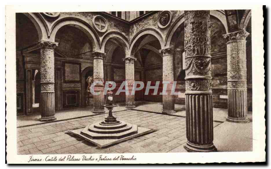 CPA Firenze cotile del palauo vecchio e fartara del verocchio