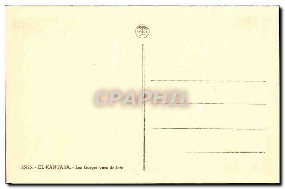 El Kantara — Die Schluchten aus der Ferne gesehen — SPAGA — Rückseite
