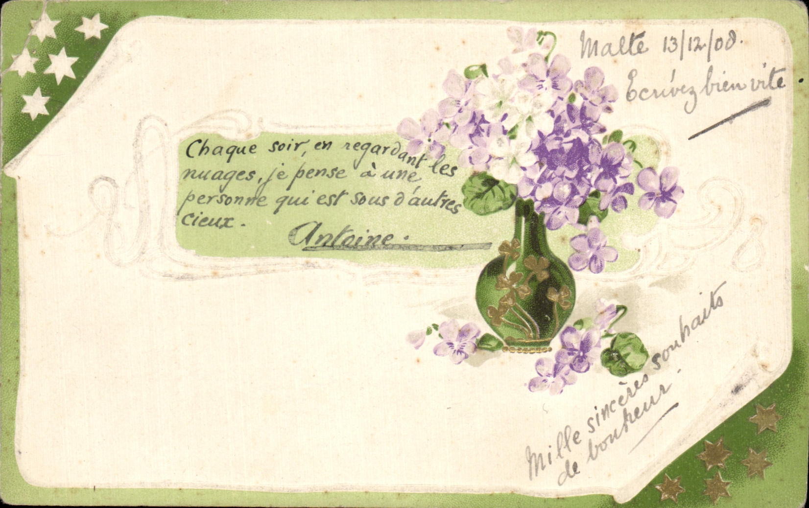 CPA Fantaisie Fleurs