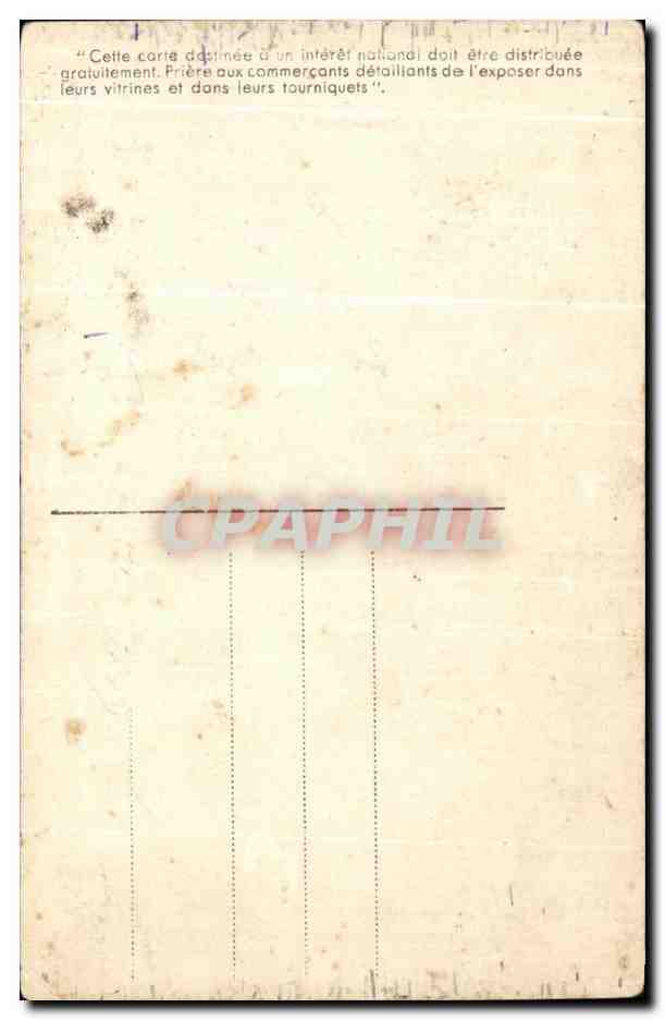 CPA Ministere de L'Armement Militaria Barbier Papa — Verso