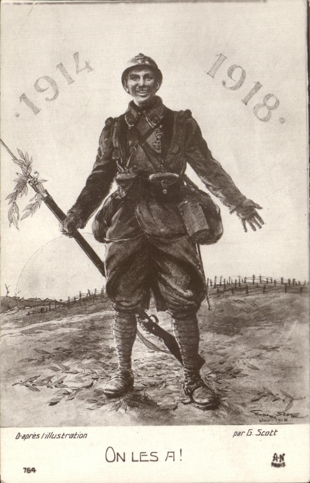 CPA On Les A 1914 1918 Poilu Militaria Scott