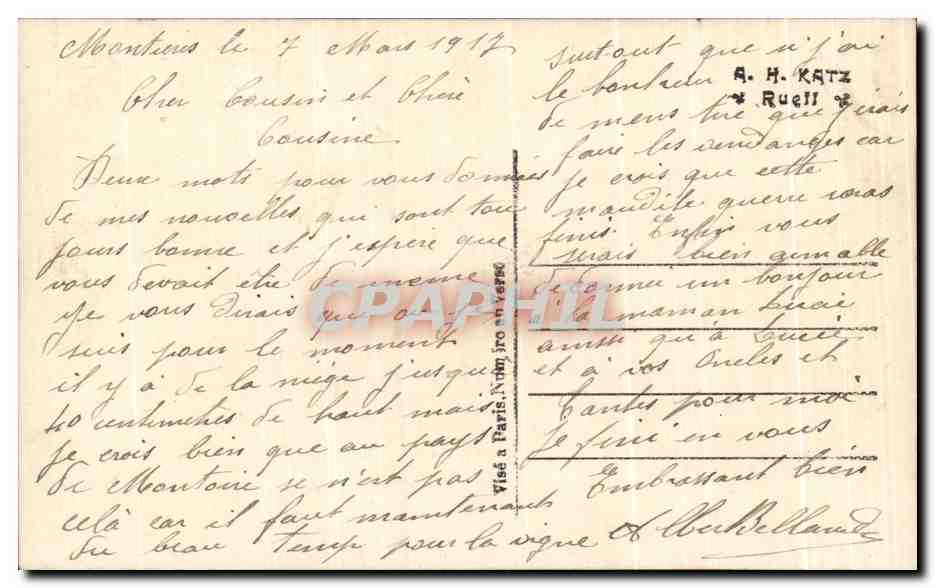 CPA Fantaisie Fleurs Esperance Ancre — Rückseite