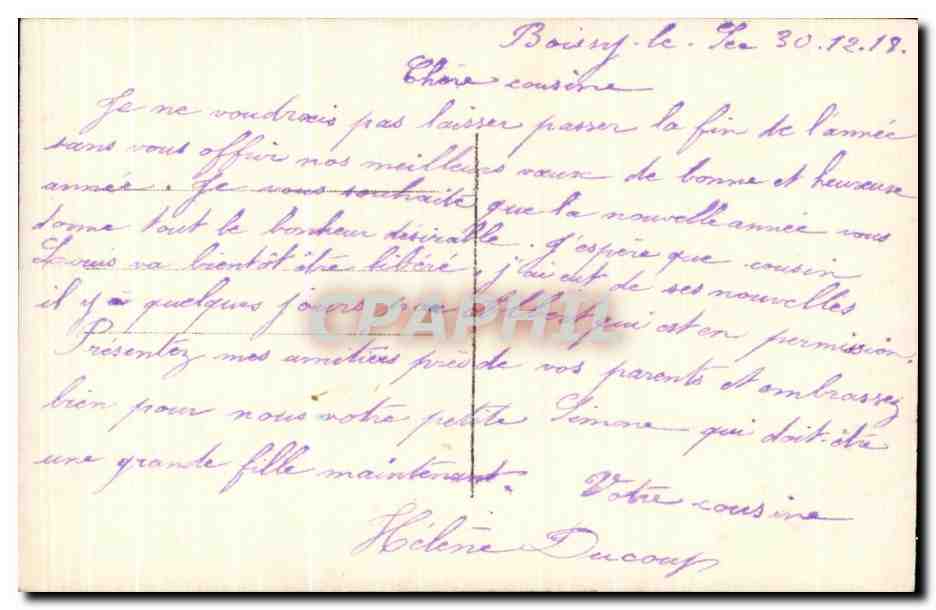 CPA Fantaisie Fleurs Bonne Annee — Verso