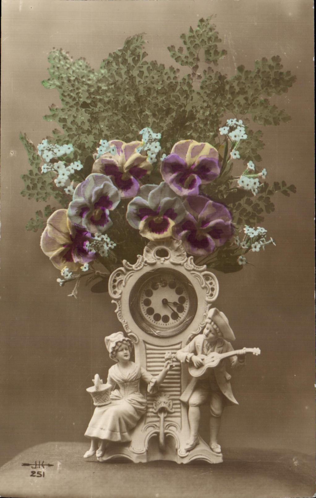 CPA Fantaisie Fleurs Santon