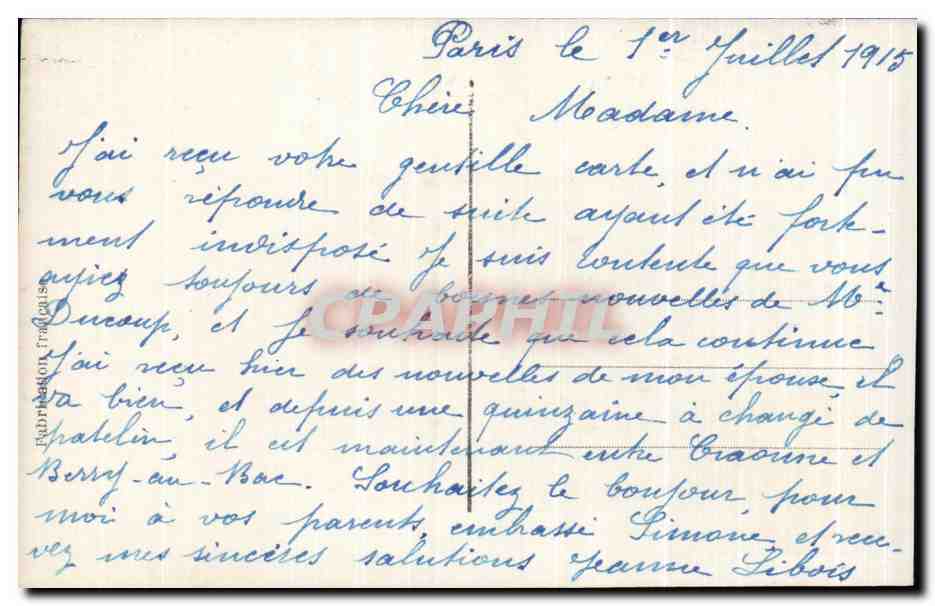 CPA Fantaisie Fleurs Santon — Verso