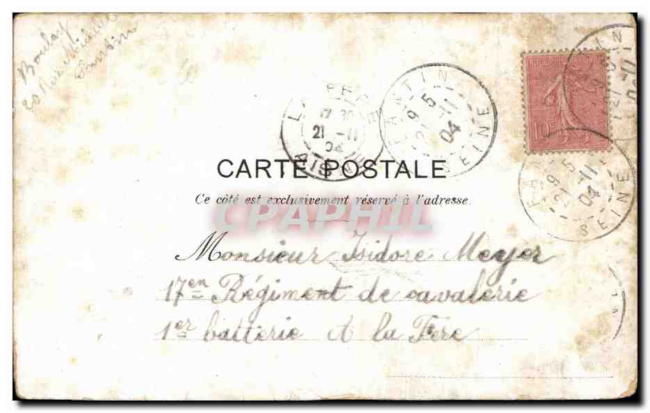 CPA La carotte a pris Enfant Militaria — Verso