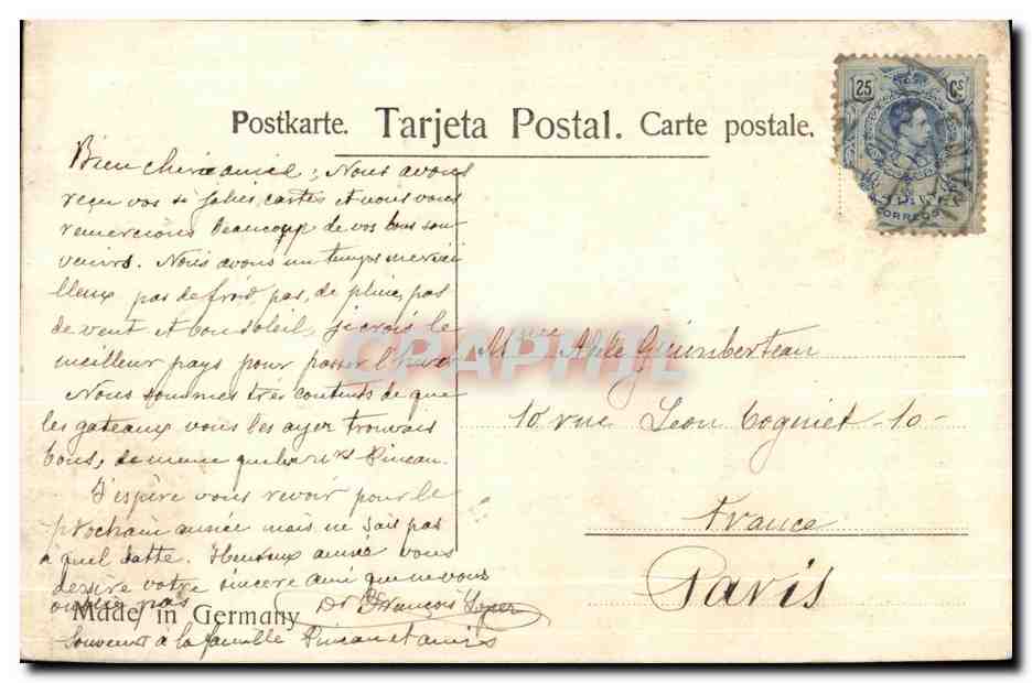 CPA Fantaisie Fleurs — Rückseite