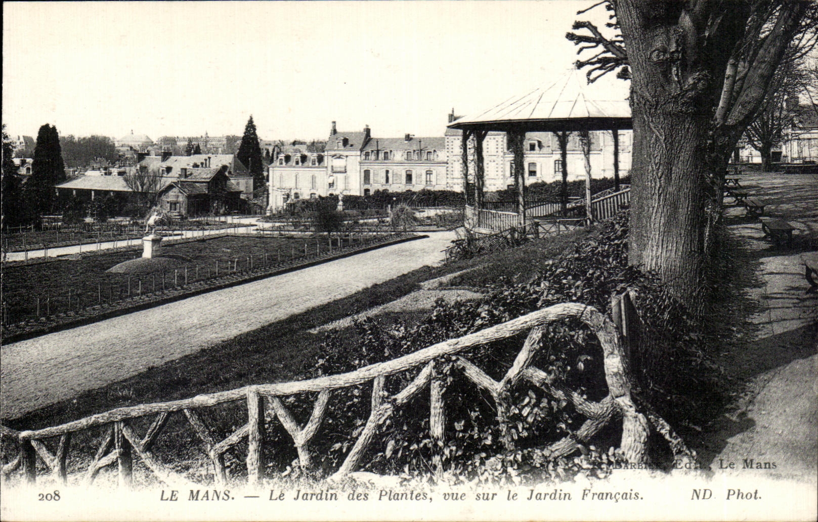 Le Mans — Le Jardin des Plantes, vue sur le Jardin Français — N.D. Phot. / Éd. Le Mans