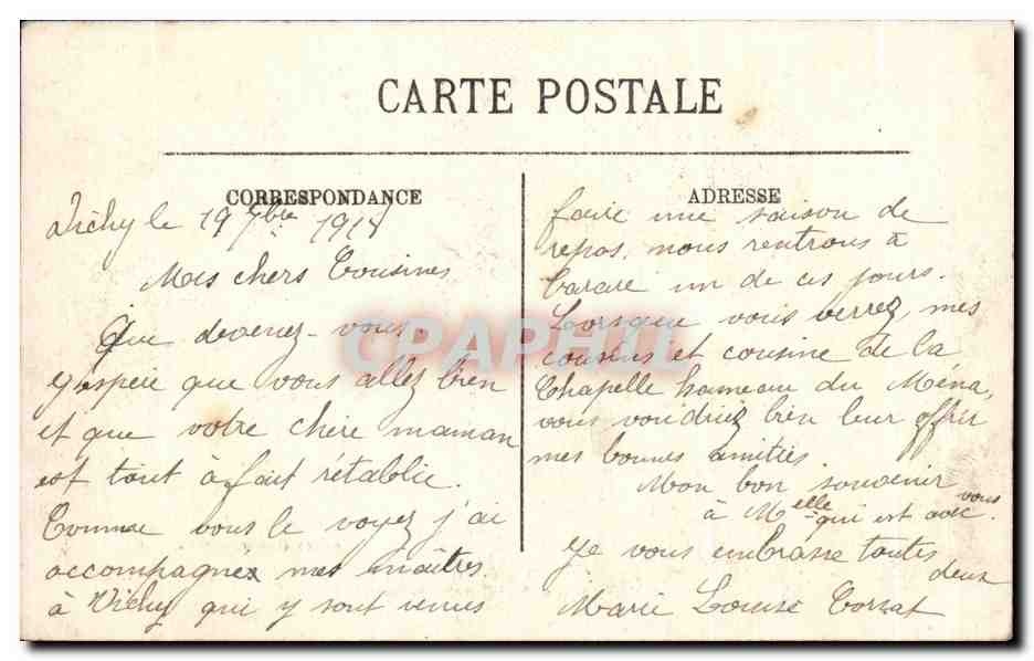 CPA Vichy le parc des celestins — Verso