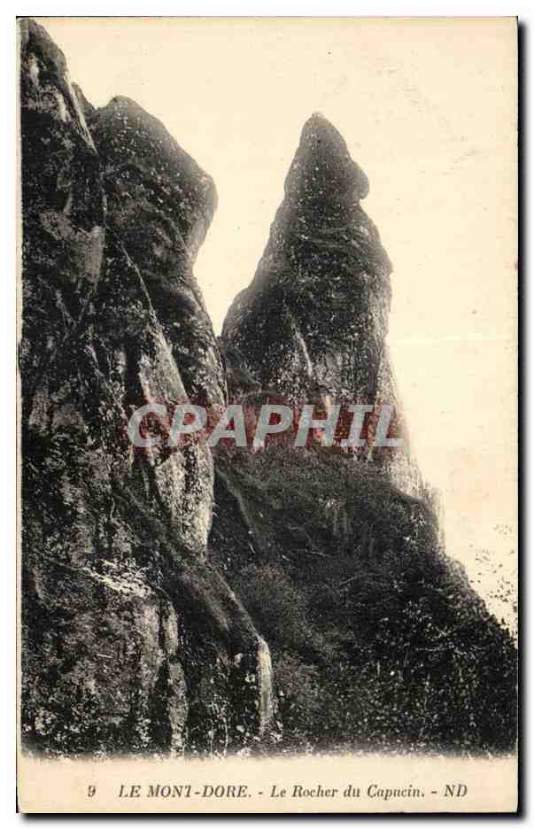 CPA Le mont dore le rocher du capucin