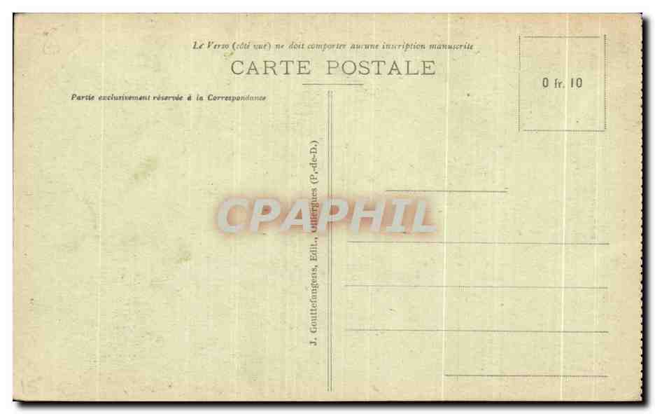 Gorges d'Enval — Rocher gigantesque — G. D'O. n°1364 — Verso