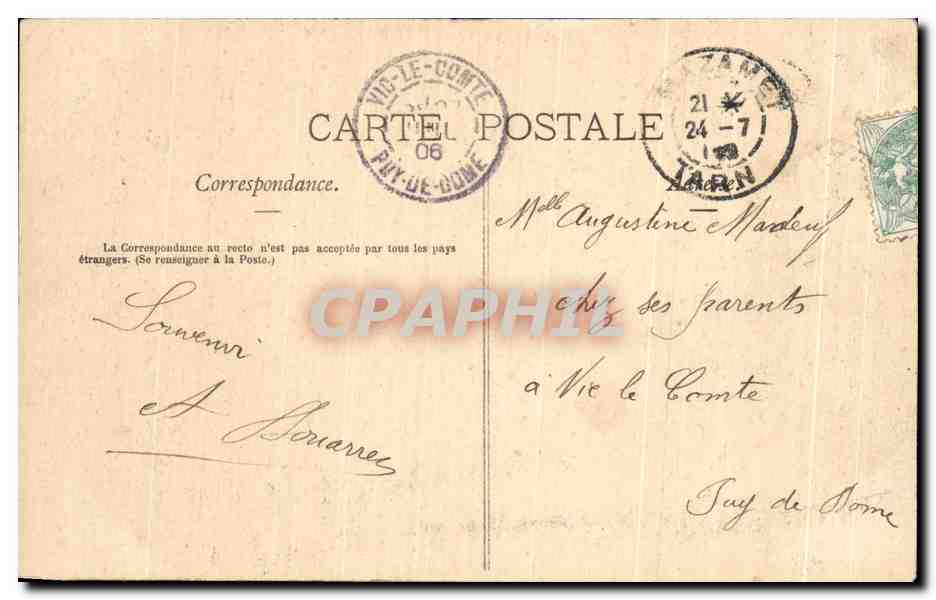 Mazamet - Les Gorges de la Tête de Sphip — Le Rocher à la tête des sphip — éditeur non identifié, n°5 — Verso