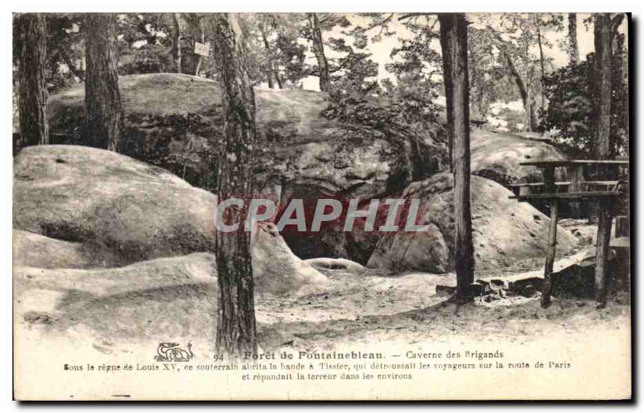 Foresta di Fontainebleau — Grotta dei Briganti — Editore non identificato, n° 94