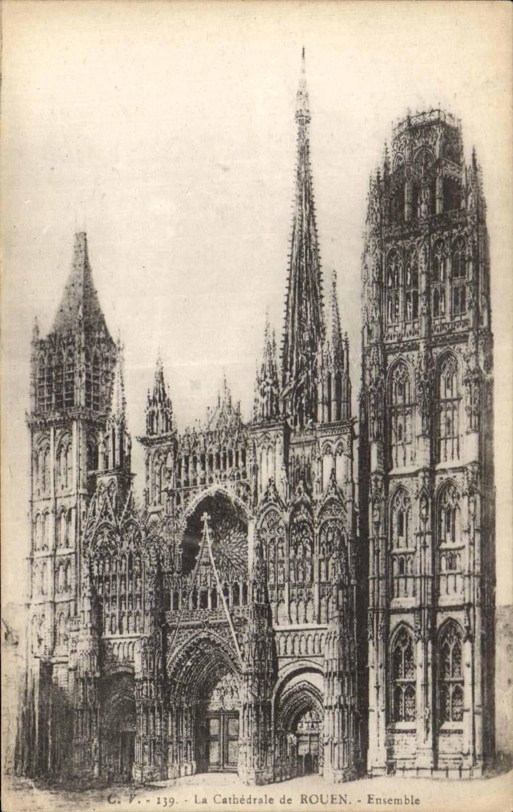 CPA La cathedrale de rouen ensemble
