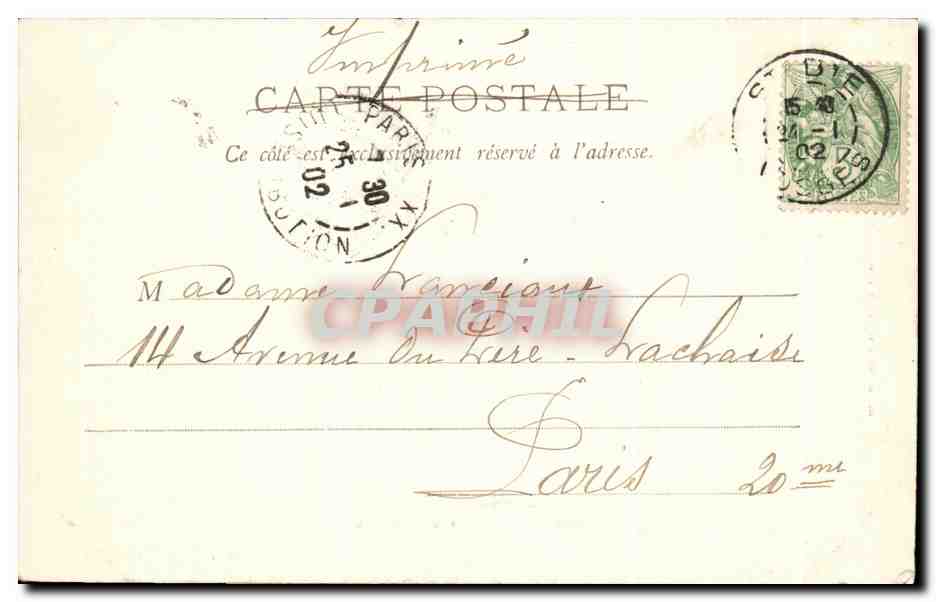 CPA Saint die roche de la pieree de laitre  — Verso