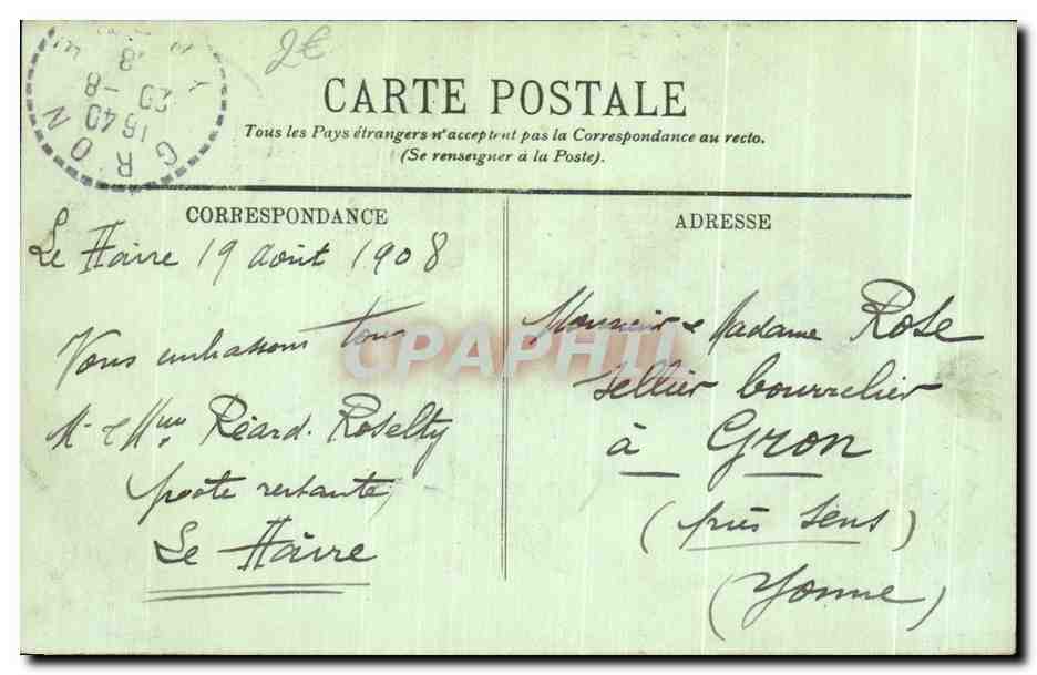 CPA Sainte Adresse Le Pain de Sucre — Rückseite