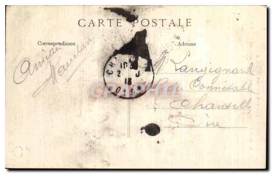 Le Rocher du Sphyrx entre Champeix et Saint-Nectaire — L'Auvergne pittoresque — Éditeur SC5 — Verso