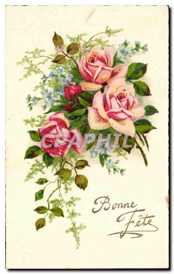 CPA Fantaisie Fleurs Bonne Fete