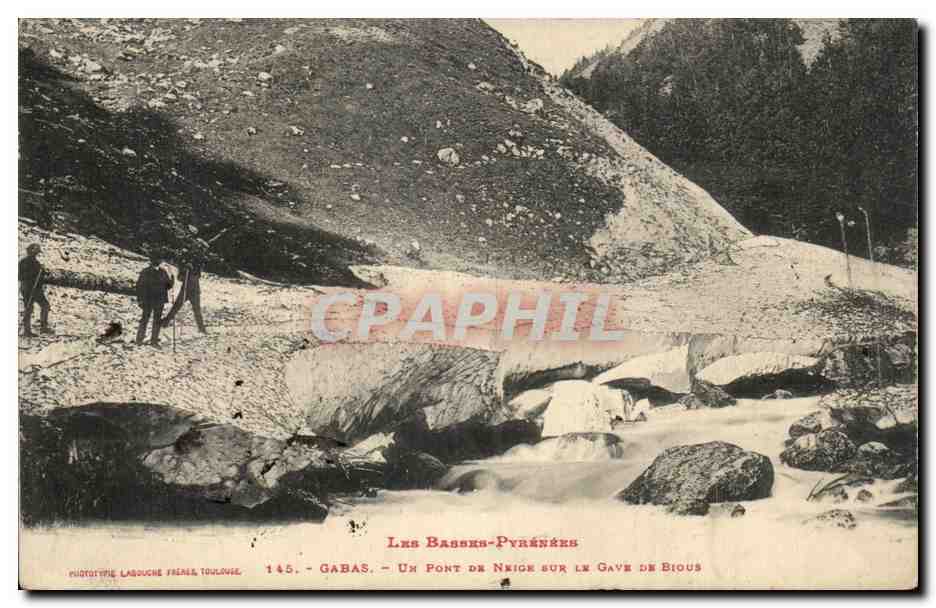 CPA Gabas Un pont de neige sur le Gave de Bious Alpinisme 