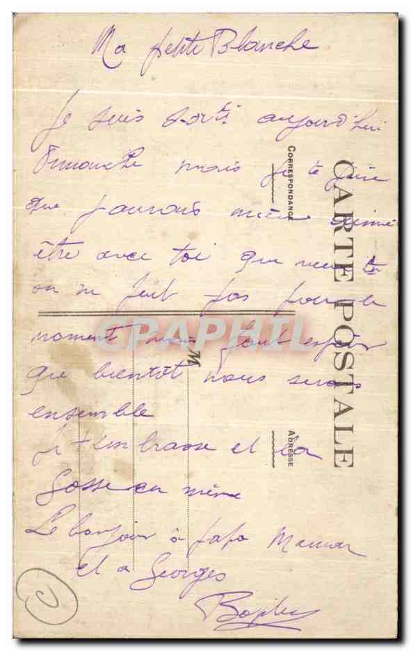CPA Fantaisie Lits clos de Bretagne La premiere becquee Enfant et femme  — Verso