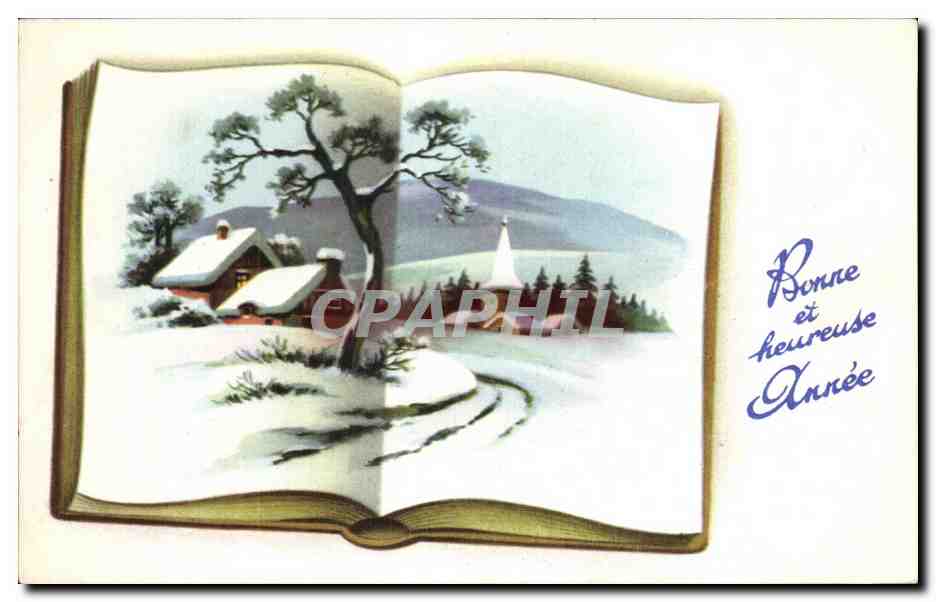 CPA Fantaisie Nouvel an Livre Book 
