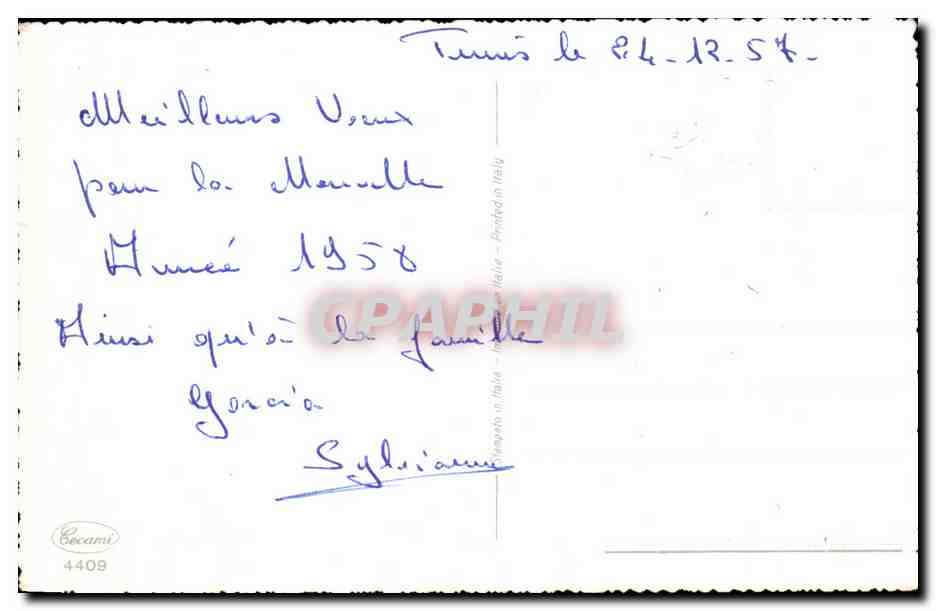 CPA Fantaisie Fleurs Coiple  — Verso