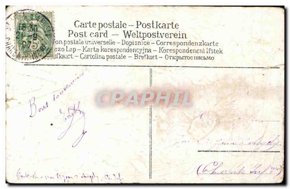 CPA fantaisie Fleurs Balance Colombes oiseaux  — Rückseite