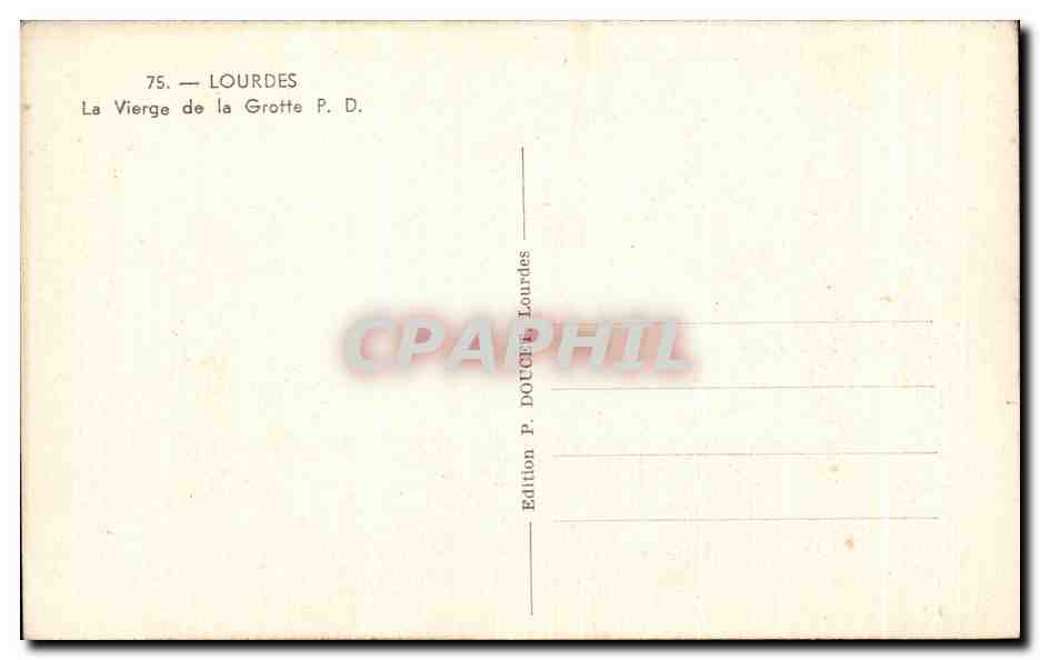 CPA Lourdes Vierge de la Grotte — Verso