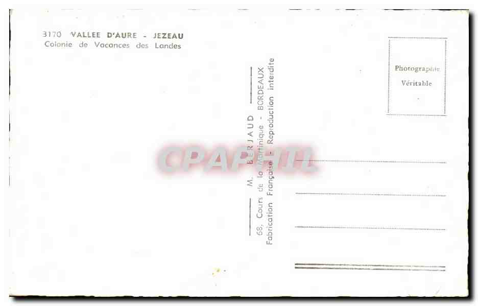 Jezeau — Colombie de Vacances des Landes — éditeur M. Berjaud — Reverso