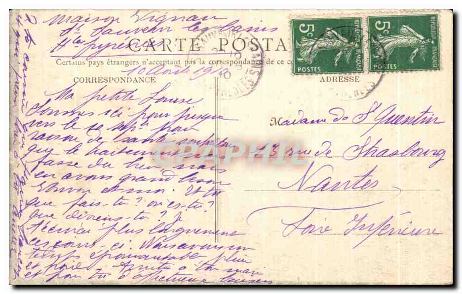 CPA Saint Sauveur Vue generale — Verso