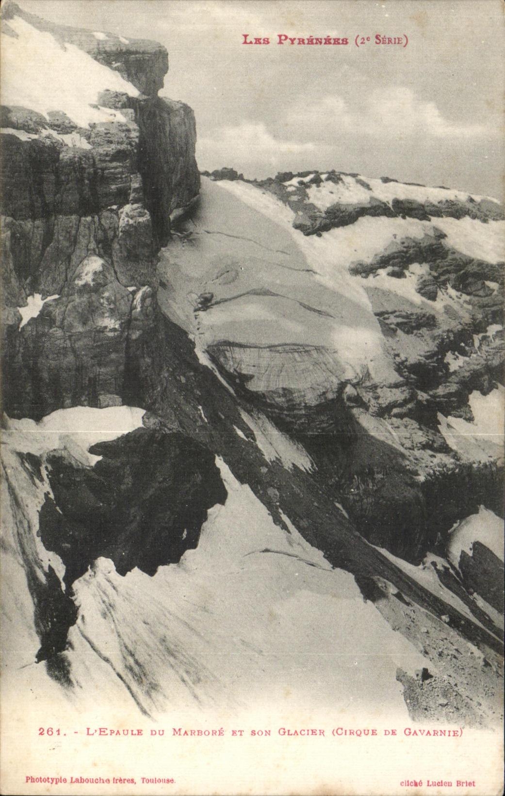 Die Schulter des Marboré und sein Gletscher (Cirque de Gavarnie) — Die Pyrenäen (2. Serie) — Phototypie Laboucha frères, Toulouse