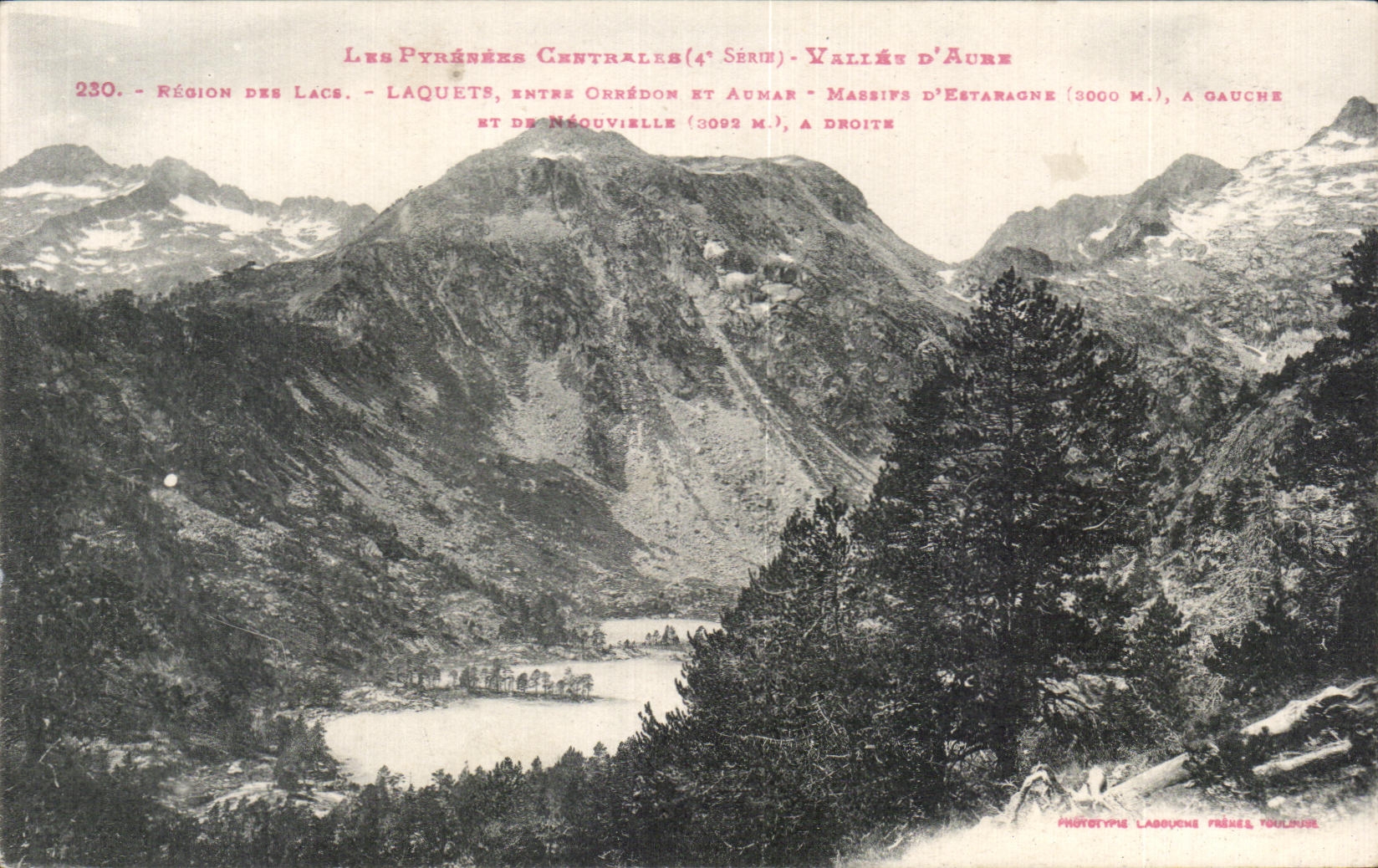 Zentrale Pyrenäen (4. Serie) - Tal der Aure — Ansicht von Laquets, Orrédon und Néquvielle