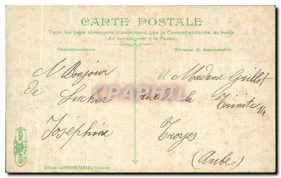 Mont Blanc — vue panoramique — Édition Larouche Frères, Toulouse — Rückseite