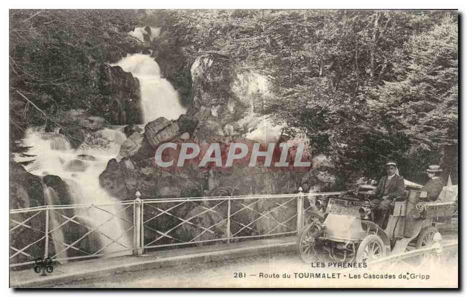 CPA Route du Tourmalet Les Cascades Automobile Garage Fargel