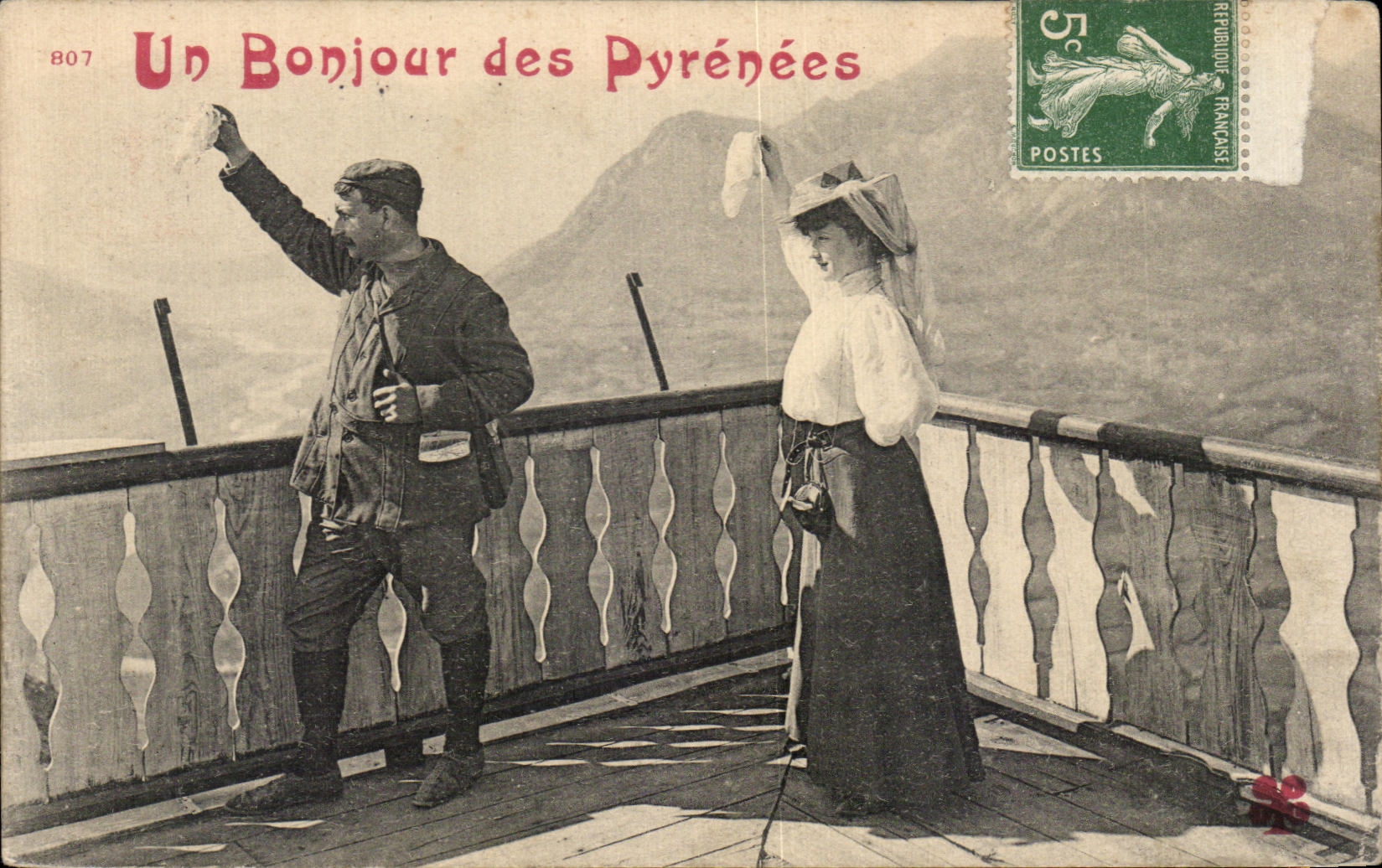 CPA Un Bonjour des Pyrenees - Recto