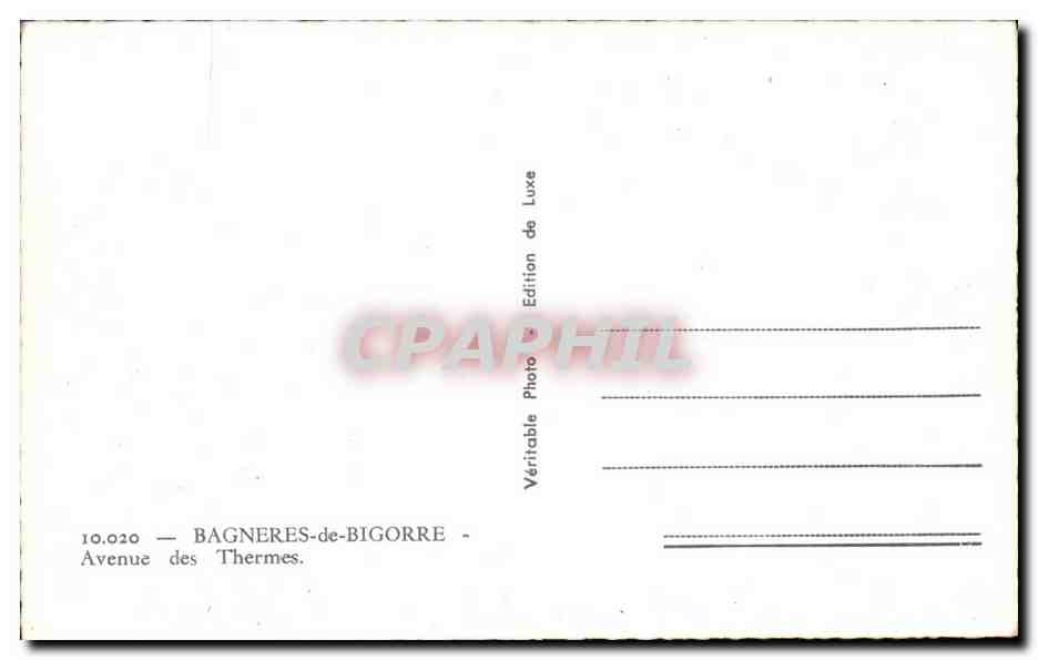 Avenue des Thermes — Bagnères-de-Bigorre — Édition CPAPHIL — Verso